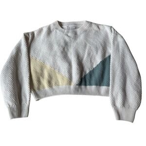 Altar'd State Textured Cream and Colorblock Sweater